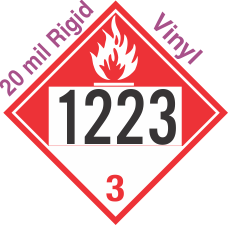 Combustible Class 3 UN1223 20mil Rigid Vinyl DOT Placard