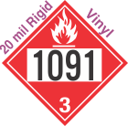 Flammable Class 3 UN1091 20mil Rigid Vinyl DOT Placard