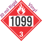 Flammable Class 3 UN1099 20mil Rigid Vinyl DOT Placard