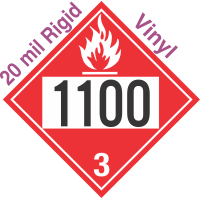 Flammable Class 3 UN1100 20mil Rigid Vinyl DOT Placard