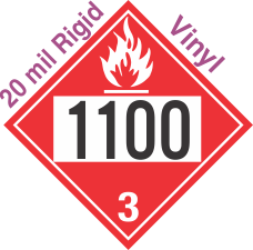 Flammable Class 3 UN1100 20mil Rigid Vinyl DOT Placard