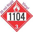 Flammable Class 3 UN1104 20mil Rigid Vinyl DOT Placard
