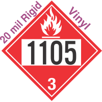 Flammable Class 3 UN1105 20mil Rigid Vinyl DOT Placard