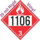 Flammable Class 3 UN1106 20mil Rigid Vinyl DOT Placard