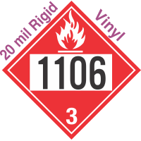 Flammable Class 3 UN1106 20mil Rigid Vinyl DOT Placard