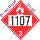Flammable Class 3 UN1107 20mil Rigid Vinyl DOT Placard
