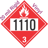 Flammable Class 3 UN1110 20mil Rigid Vinyl DOT Placard