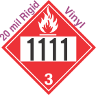 Flammable Class 3 UN1111 20mil Rigid Vinyl DOT Placard