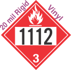 Flammable Class 3 UN1112 20mil Rigid Vinyl DOT Placard