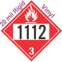 Flammable Class 3 UN1112 20mil Rigid Vinyl DOT Placard