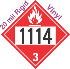 Flammable Class 3 UN1114 20mil Rigid Vinyl DOT Placard