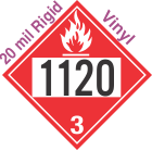 Flammable Class 3 UN1120 20mil Rigid Vinyl DOT Placard