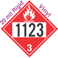 Flammable Class 3 UN1123 20mil Rigid Vinyl DOT Placard