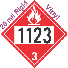 Flammable Class 3 UN1123 20mil Rigid Vinyl DOT Placard