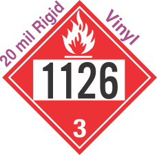 Flammable Class 3 UN1126 20mil Rigid Vinyl DOT Placard