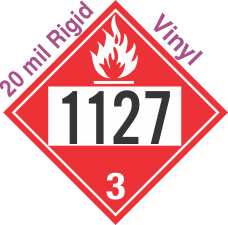 Flammable Class 3 UN1127 20mil Rigid Vinyl DOT Placard