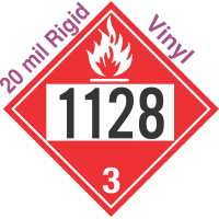 Flammable Class 3 UN1128 20mil Rigid Vinyl DOT Placard