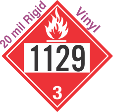 Flammable Class 3 UN1129 20mil Rigid Vinyl DOT Placard