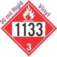 Flammable Class 3 UN1133 20mil Rigid Vinyl DOT Placard