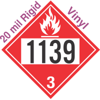 Flammable Class 3 UN1139 20mil Rigid Vinyl DOT Placard