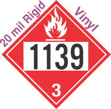 Flammable Class 3 UN1139 20mil Rigid Vinyl DOT Placard