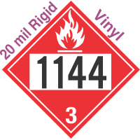 Flammable Class 3 UN1144 20mil Rigid Vinyl DOT Placard