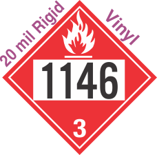 Flammable Class 3 UN1146 20mil Rigid Vinyl DOT Placard