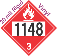 Flammable Class 3 UN1148 20mil Rigid Vinyl DOT Placard