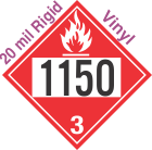 Flammable Class 3 UN1150 20mil Rigid Vinyl DOT Placard