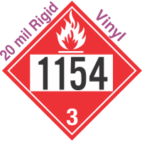 Flammable Class 3 UN1154 20mil Rigid Vinyl DOT Placard