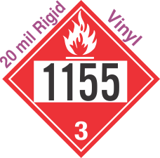 Flammable Class 3 UN1155 20mil Rigid Vinyl DOT Placard