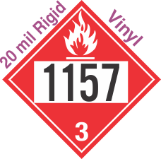 Flammable Class 3 UN1157 20mil Rigid Vinyl DOT Placard
