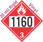Flammable Class 3 UN1160 20mil Rigid Vinyl DOT Placard