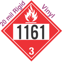 Flammable Class 3 UN1161 20mil Rigid Vinyl DOT Placard