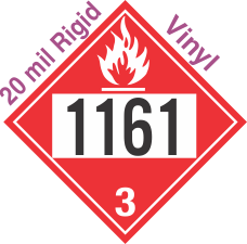 Flammable Class 3 UN1161 20mil Rigid Vinyl DOT Placard