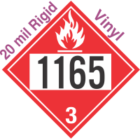 Flammable Class 3 UN1165 20mil Rigid Vinyl DOT Placard