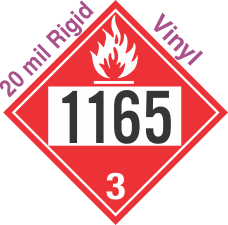 Flammable Class 3 UN1165 20mil Rigid Vinyl DOT Placard