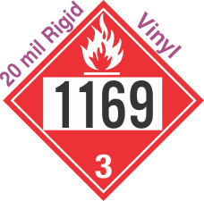 Flammable Class 3 UN1169 20mil Rigid Vinyl DOT Placard