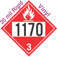 Flammable Class 3 UN1170 20mil Rigid Vinyl DOT Placard