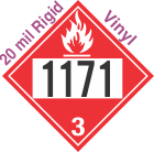 Flammable Class 3 UN1171 20mil Rigid Vinyl DOT Placard