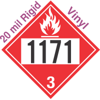 Flammable Class 3 UN1171 20mil Rigid Vinyl DOT Placard