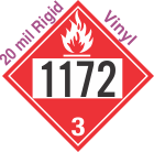 Flammable Class 3 UN1172 20mil Rigid Vinyl DOT Placard