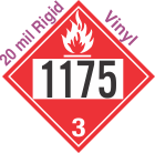 Flammable Class 3 UN1175 20mil Rigid Vinyl DOT Placard