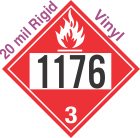 Flammable Class 3 UN1176 20mil Rigid Vinyl DOT Placard