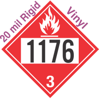 Flammable Class 3 UN1176 20mil Rigid Vinyl DOT Placard