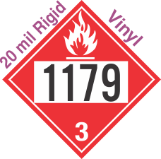 Flammable Class 3 UN1179 20mil Rigid Vinyl DOT Placard