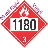 Flammable Class 3 UN1180 20mil Rigid Vinyl DOT Placard