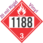 Flammable Class 3 UN1188 20mil Rigid Vinyl DOT Placard