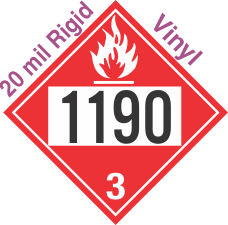 Flammable Class 3 UN1190 20mil Rigid Vinyl DOT Placard