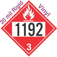 Flammable Class 3 UN1192 20mil Rigid Vinyl DOT Placard